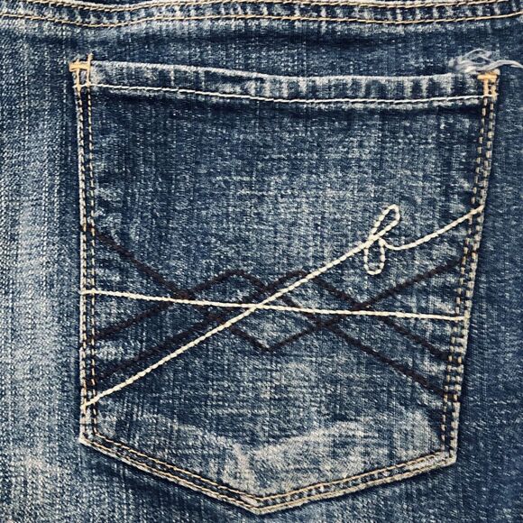 Bisou Bisou Jeans Womens 10 Boot Cut W32-L32 Dark Wash Fade Mid Rise Blue Denim - Picture 5 of 12